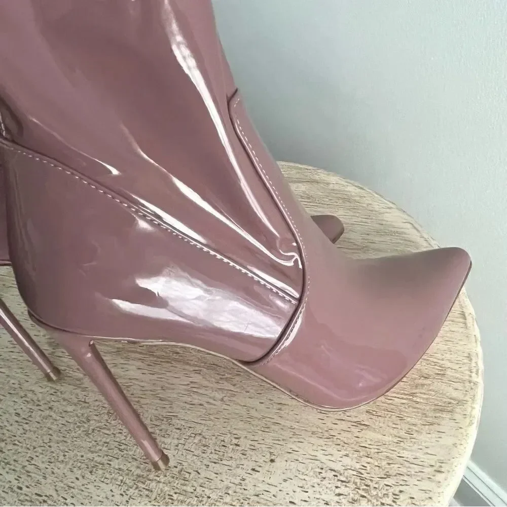 Steve Madden Over The Knee Patent Leather Victory Boots in Purple Size 6 NWOB